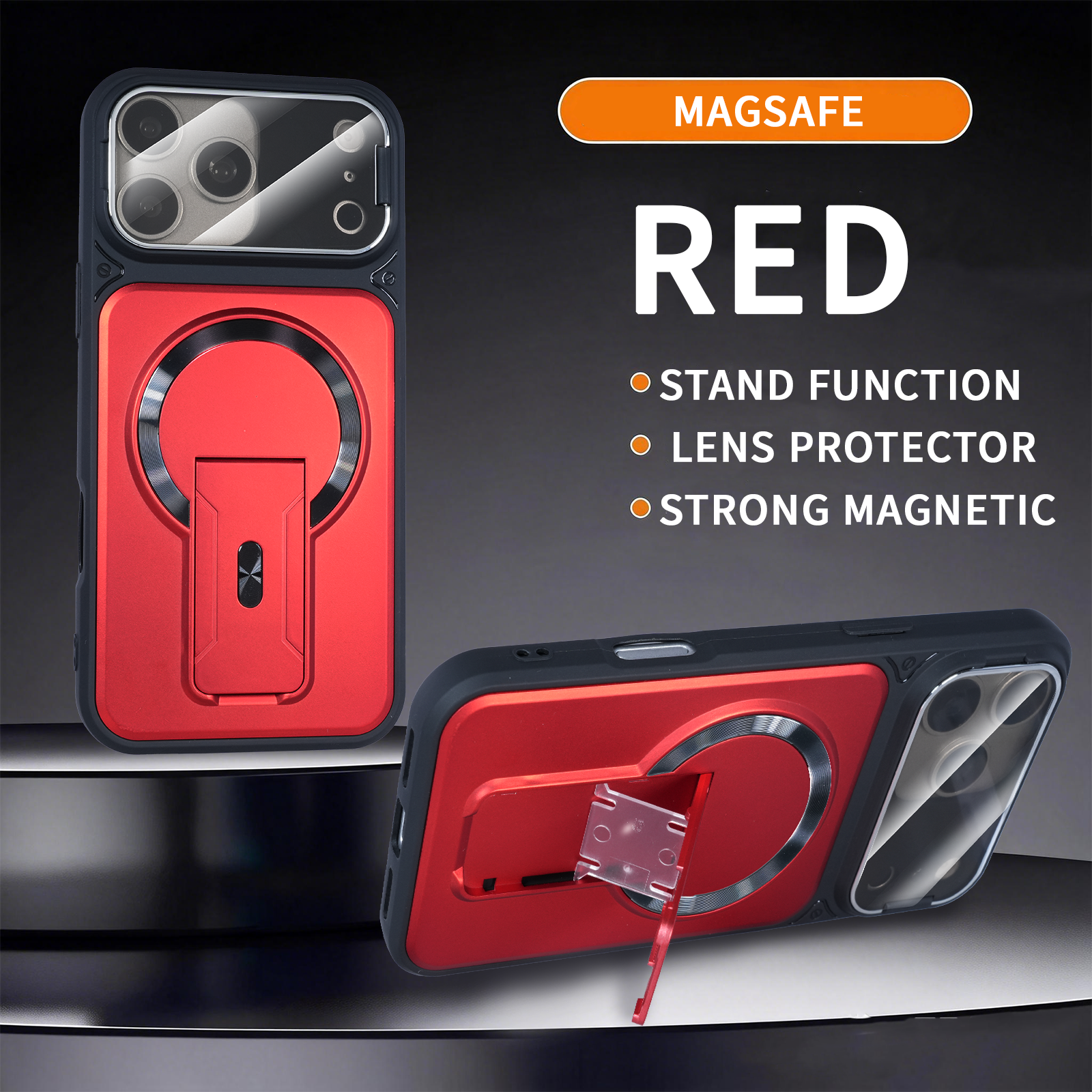 Anti-drop Kickstand Lens Protective MagSafe Magnetic Phone Case for iPhone Series