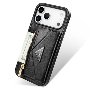 Casekis Crossbody Strap Leather Magnetic Wallet Phone Case Black