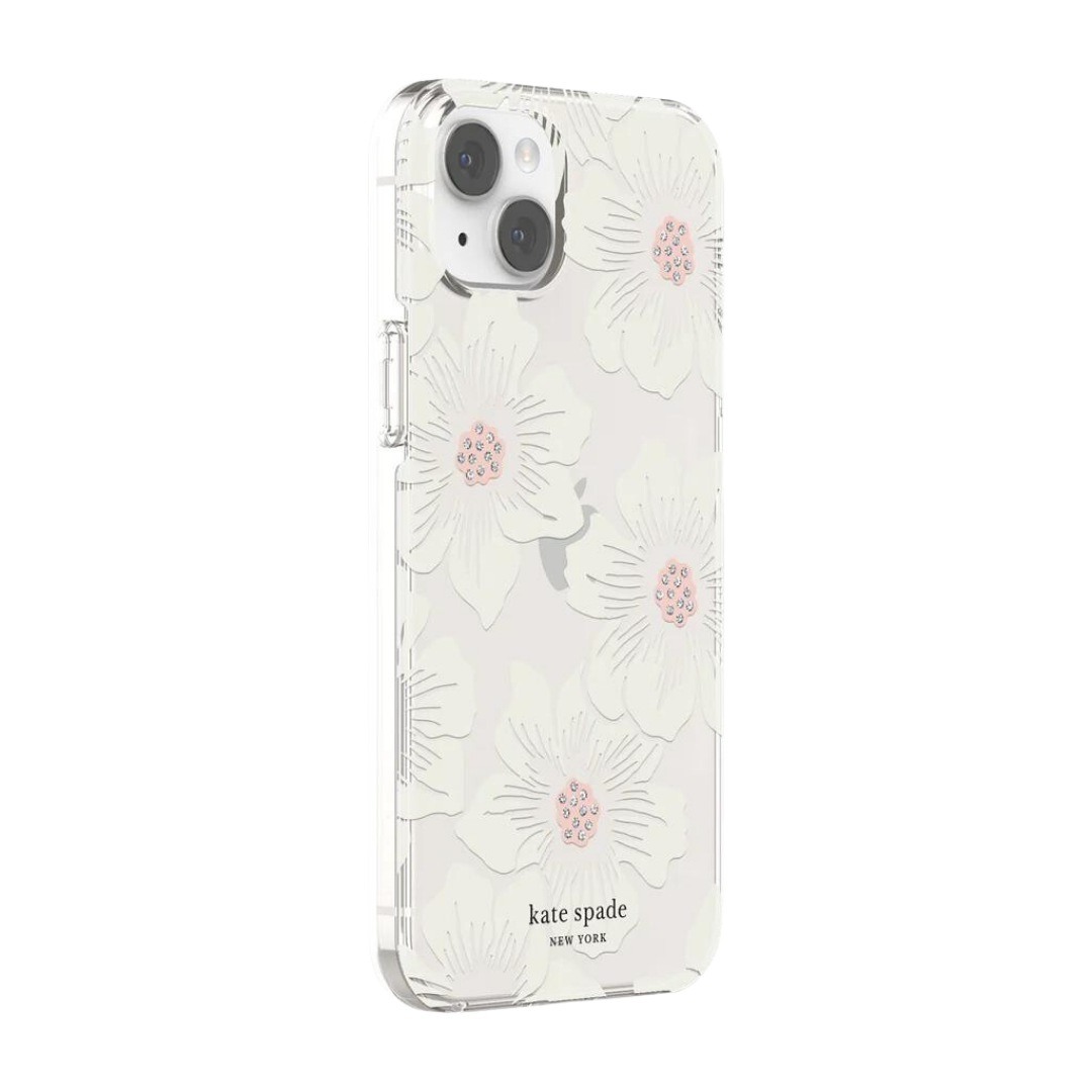 KATE SPADE NEW YORK IPHONE 14 PLUS HARDSHELL CASE HOLLYHOCK FLORAL CLEAR