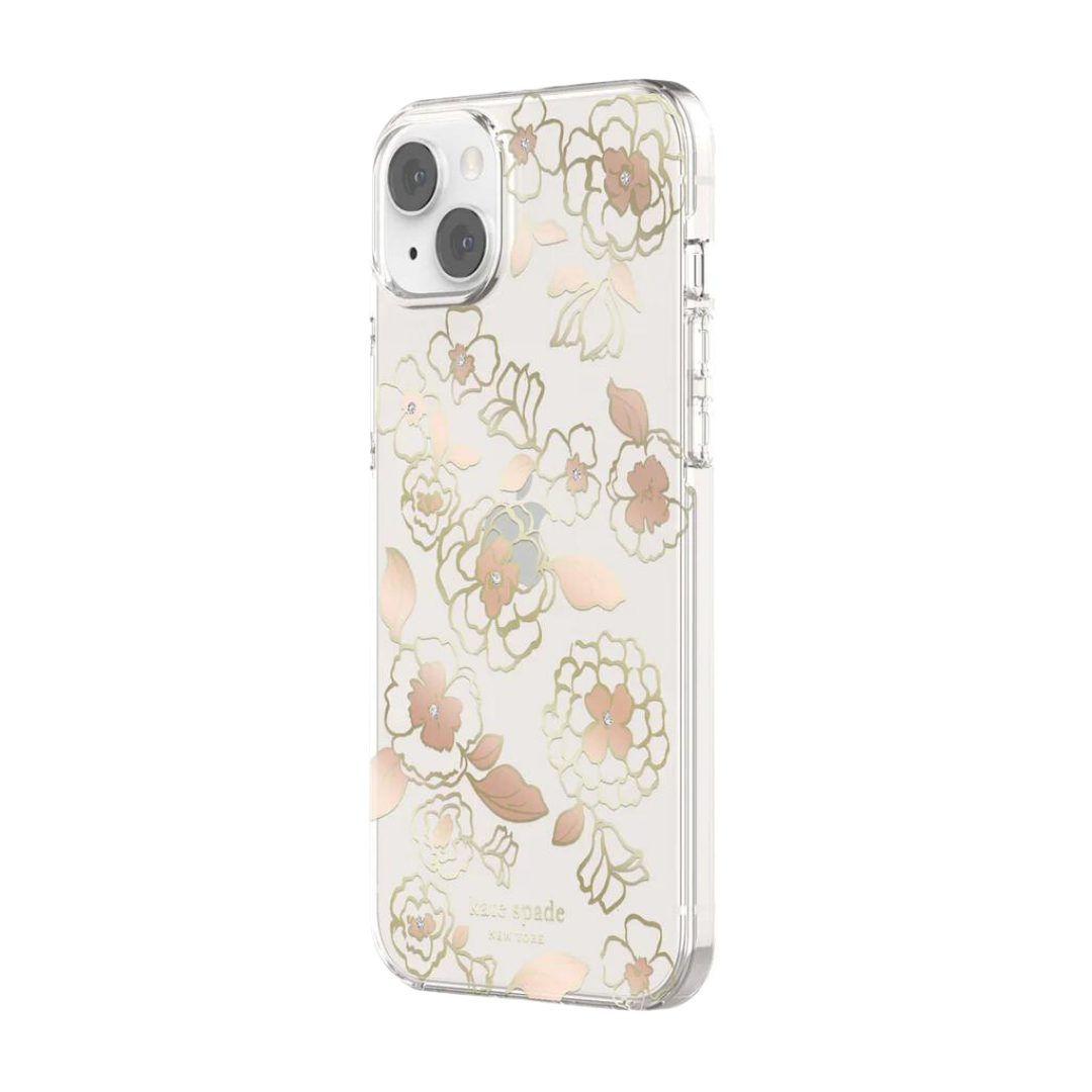 KATE SPADE NEW YORK IPHONE 14 PLUS HARDSHELL CASE GOLD FLORAL