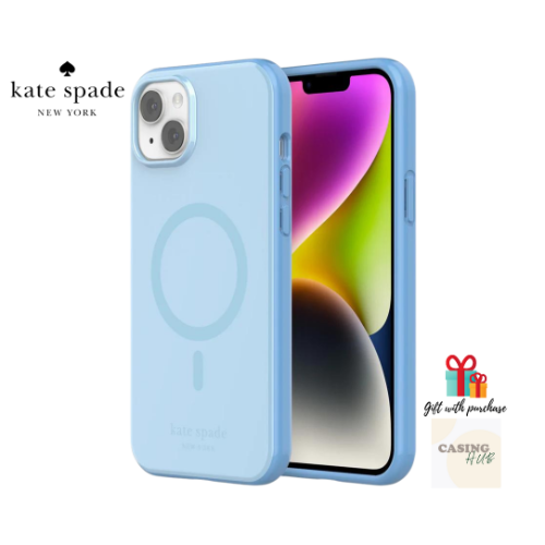 KATE SPADE NEW YORK IPHONE 15 PLUS / 14 PLUS DEFENSIVE HARDSHELL (MS) CASE CITRINE BLUE LACQUER (MS)