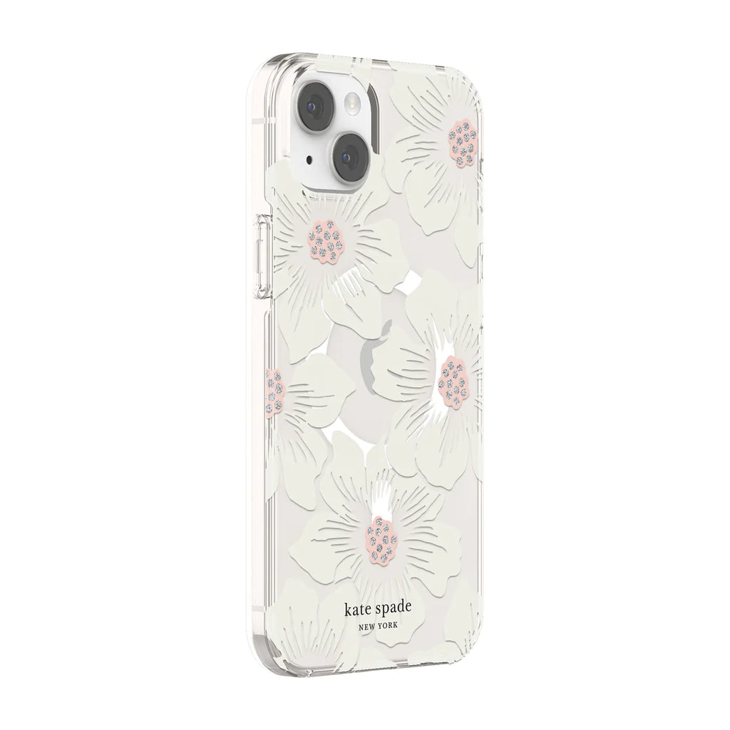 KATE SPADE NEW YORK IPHONE 14/13 HARDSHELL (MS) CASE HOLLYHOCK FLORAL CLEAR